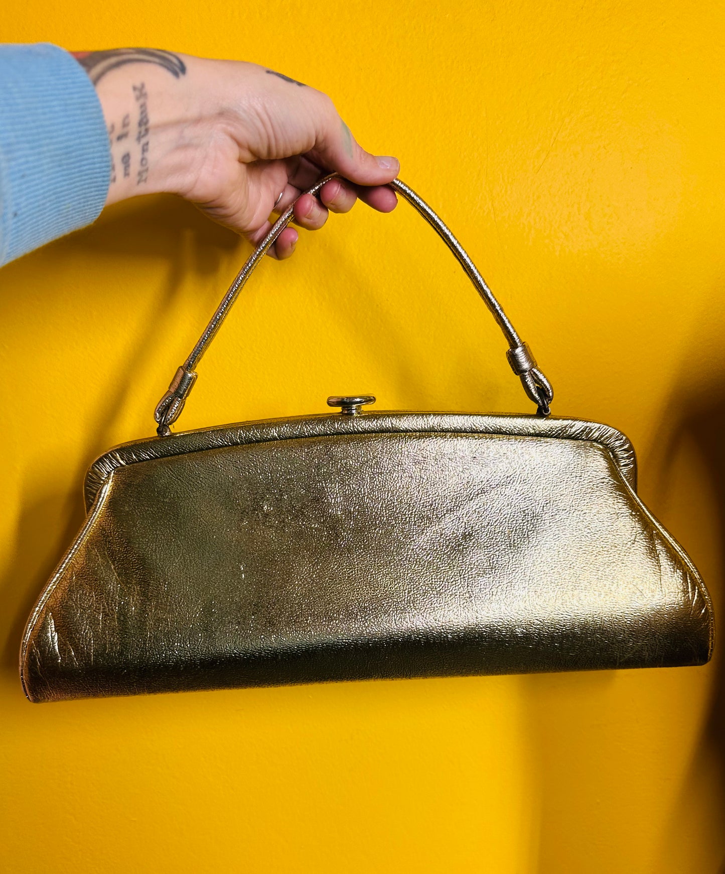 Vintage Gold Clasp Bag 1960s