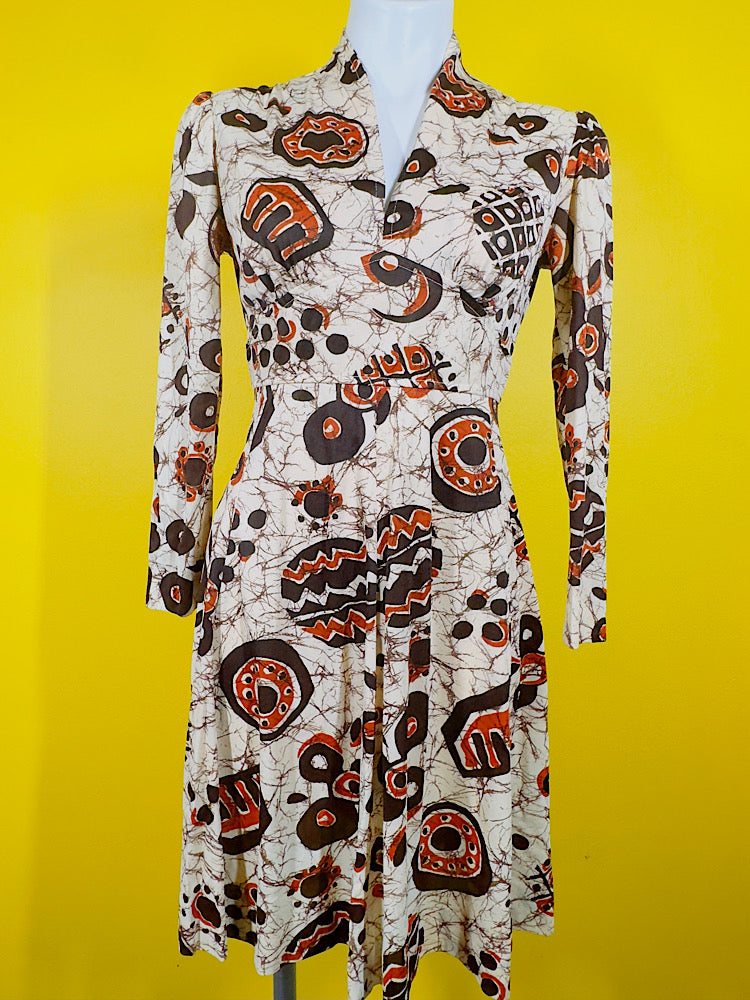 Vintage 1970s Abstract Dress