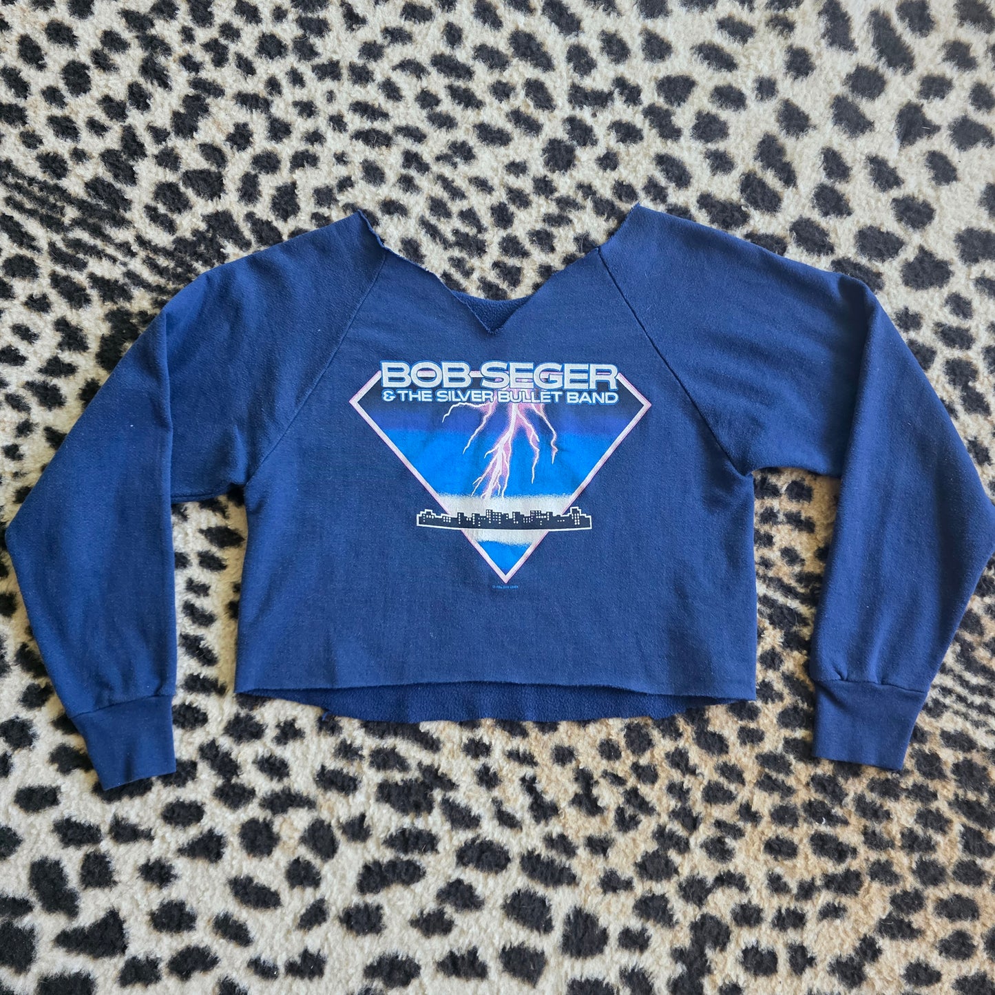 Bob Seger 1986 Cropped Raglan Crewneck