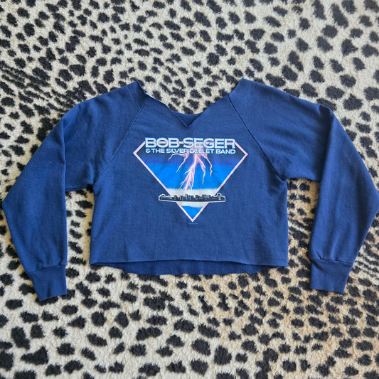 Bob Seger 1986 Cropped Raglan Crewneck
