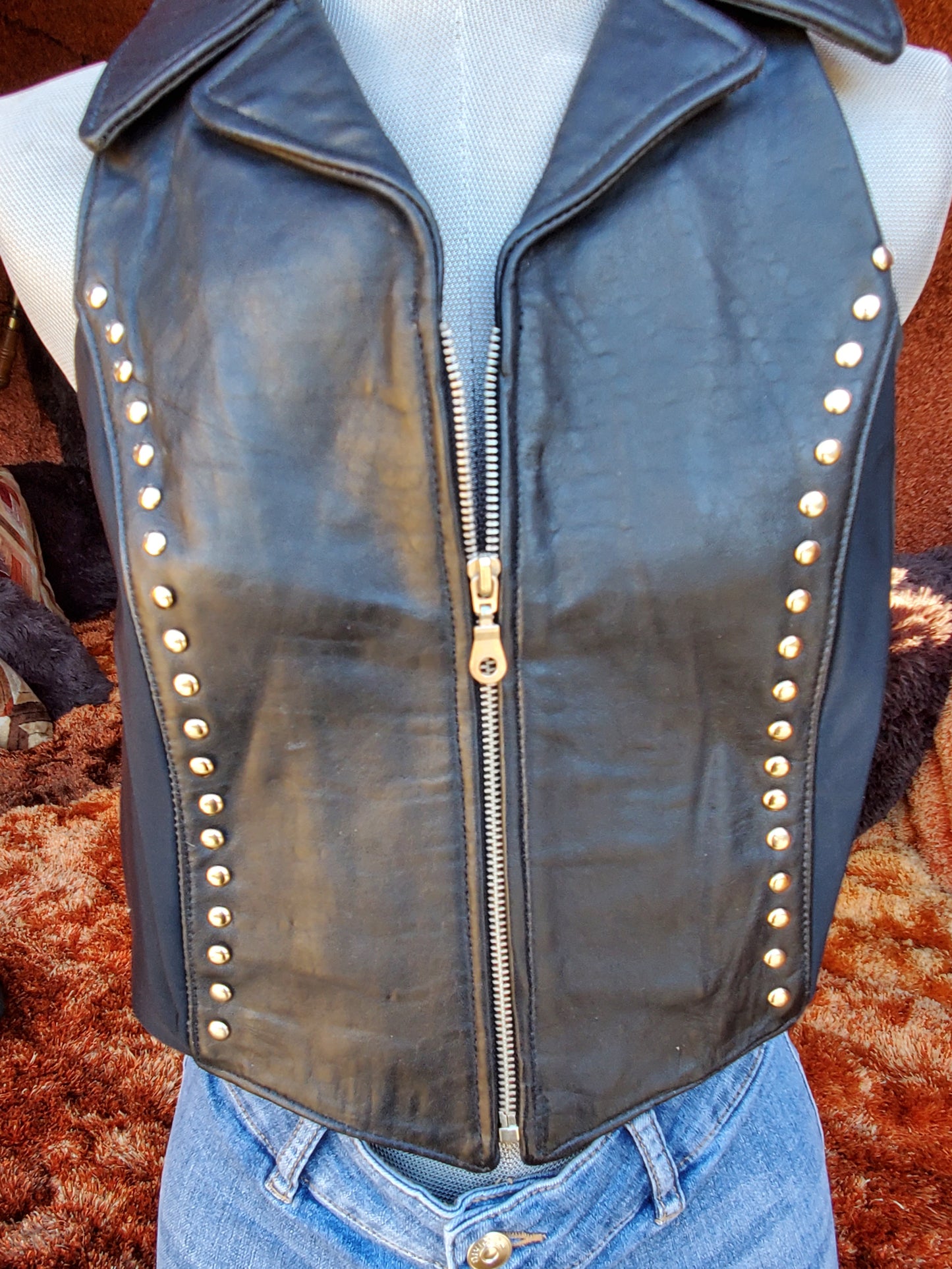 Vintage Plus Size Studded Vest XXL