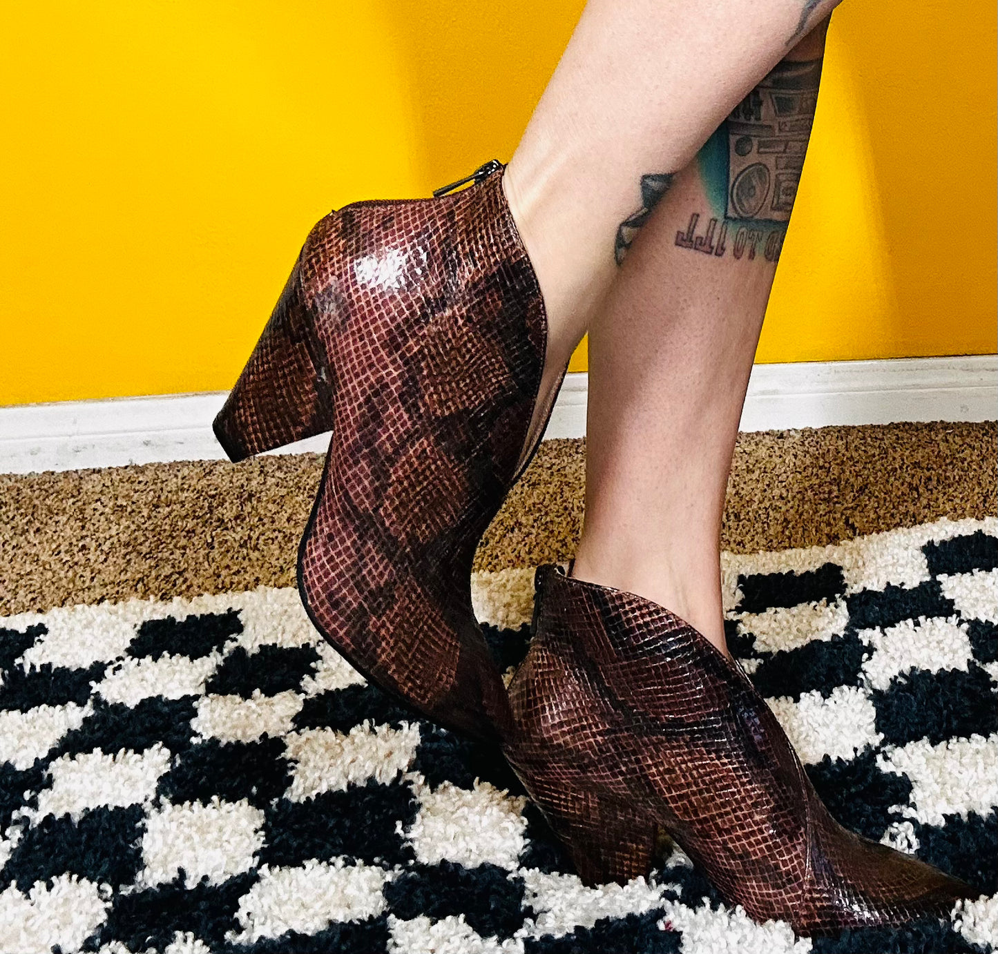 Chinese Laundry Snakeskin Booties 8