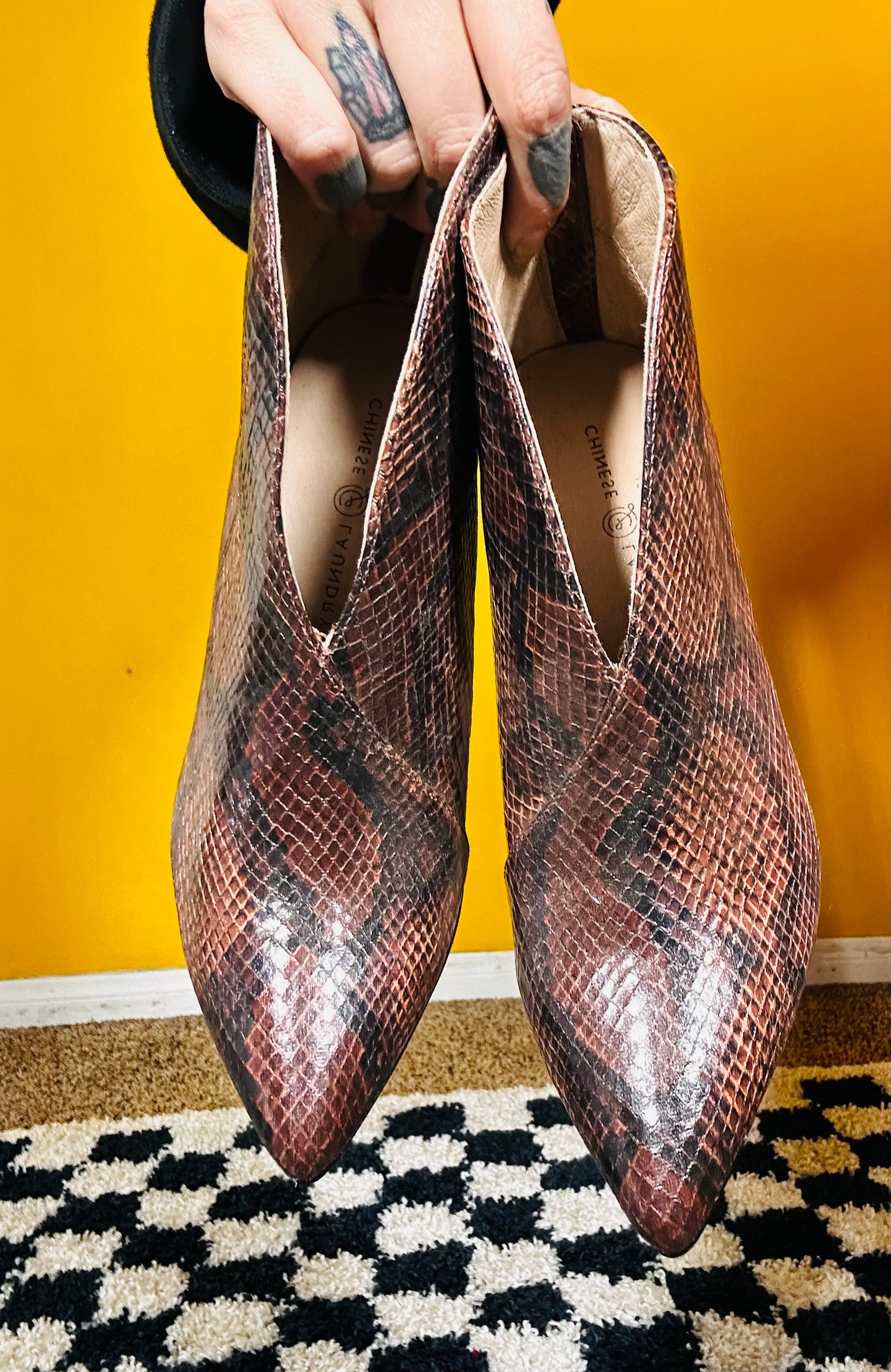 Chinese Laundry Snakeskin Booties 8